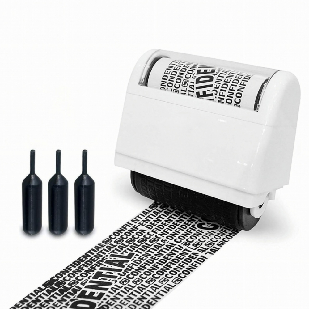 Identity Theft Protection Roller Stamp w/3 refill ink